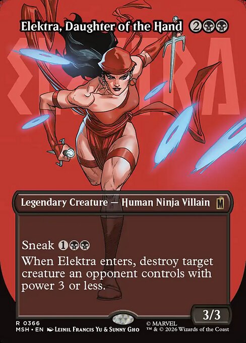 MTG Elektra, Daughter of the Hand MSH 366 Borderless Logo Foil