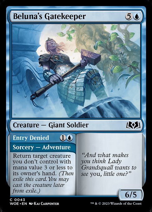 MTG Beluna's Gatekeeper // Entry Denied WOE 043 Regular Nonfoil