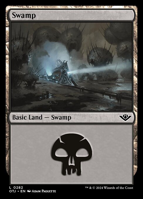 MTG Swamp OTJ 282 Regular Basic Land Foil