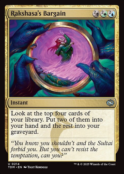 MTG Rakshasa's Bargain TDM 214 Regular Nonfoil