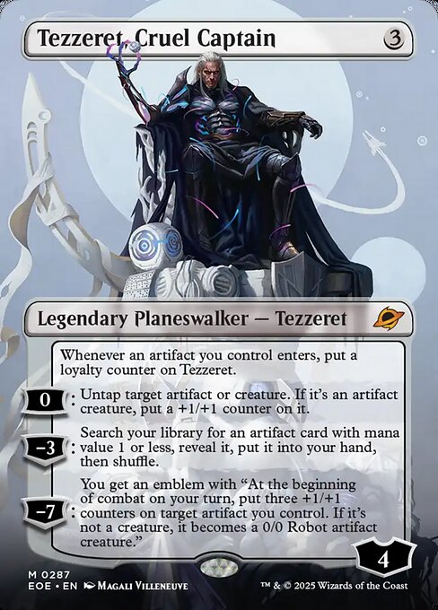 MTG Tezzeret, Cruel Captain EOE 287 Borderless Triumphant Foil