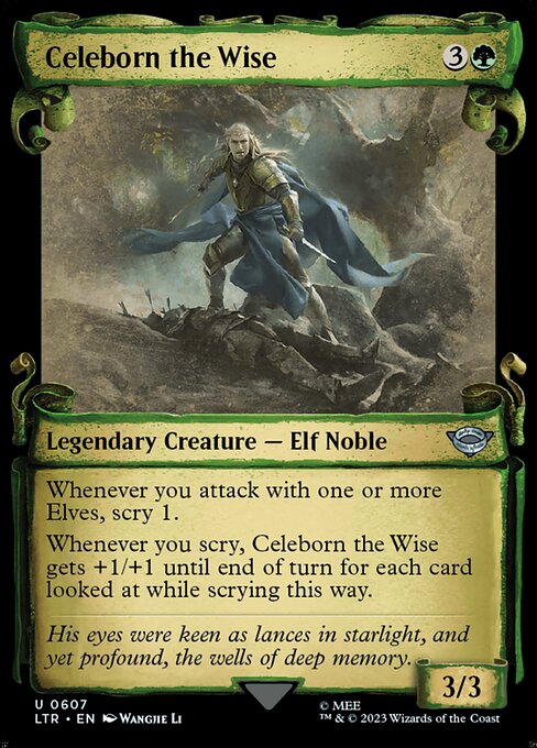 MTG Celeborn the Wise LTR 607 Showcase Scrolls of Middle-earth Silver Foil