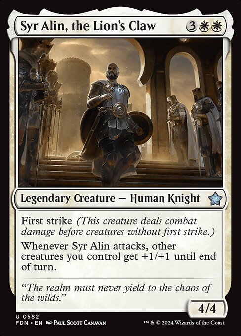 MTG Syr Alin, the Lion's Claw FDN 582 Starter Collection Nonfoil