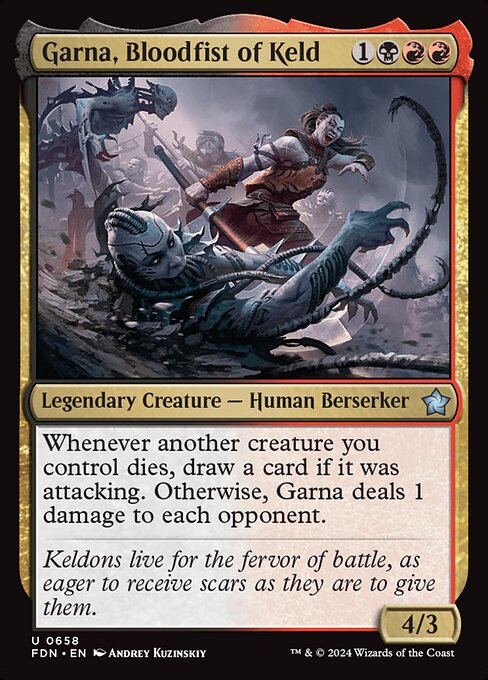 MTG Garna, Bloodfist of Keld FDN 658 Starter Collection Nonfoil
