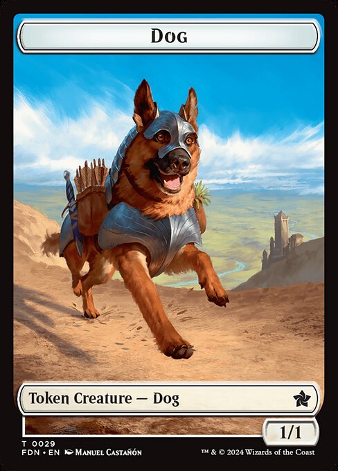 MTG Dog Token FDN 029 Token Nonfoil