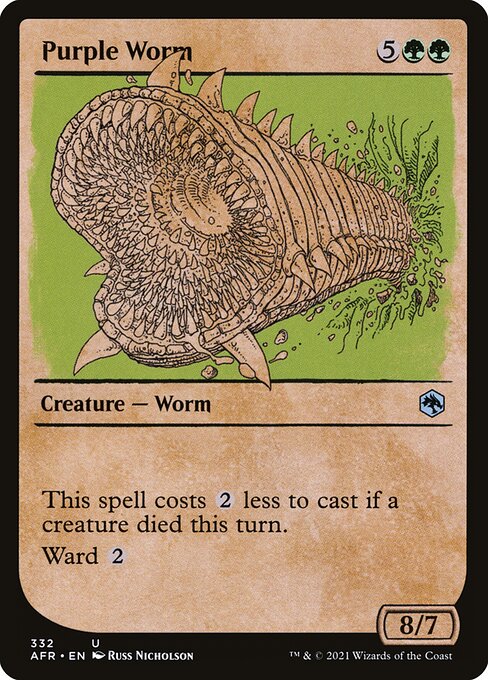 MTG Purple Worm AFR 332 Rulebook Showcase Nonfoil
