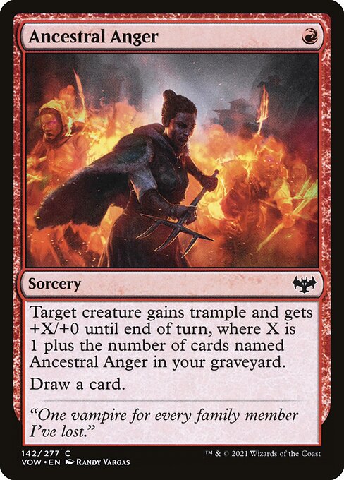 MTG Ancestral Anger VOW 142 Standard Nonfoil front