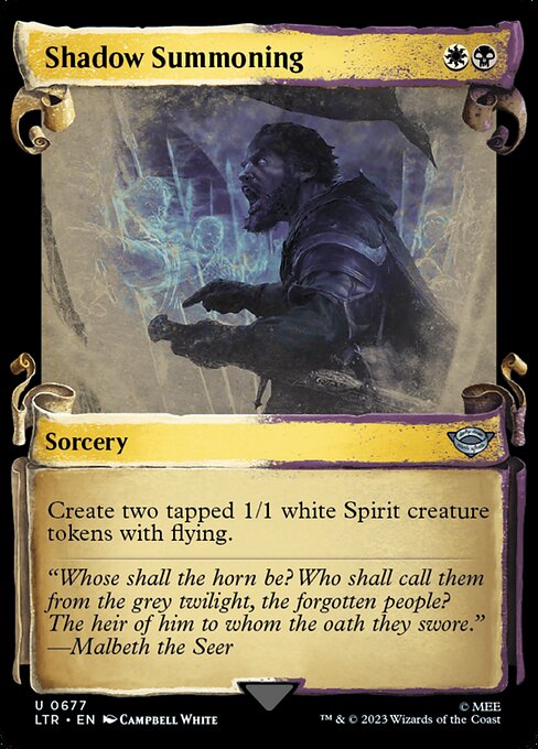 MTG Shadow Summoning LTR 677 Showcase Scrolls of Middle-earth Silver Foil