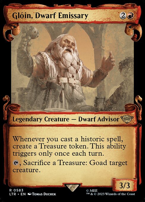 MTG Glóin, Dwarf Emissary LTR 583 Showcase Scrolls of Middle-earth Silver Foil