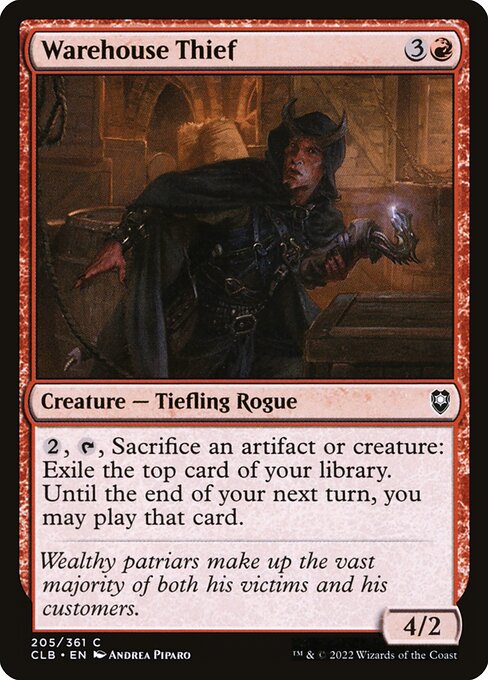 MTG Warehouse Thief CLB 205 Regular Nonfoil