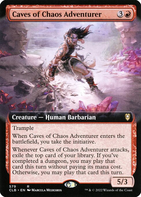 MTG Caves of Chaos Adventurer CLB 579 Extended Art Foil