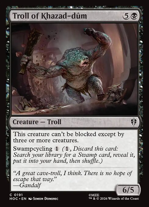 MTG Troll of Khazad-dûm HOC 191 Regular Nonfoil