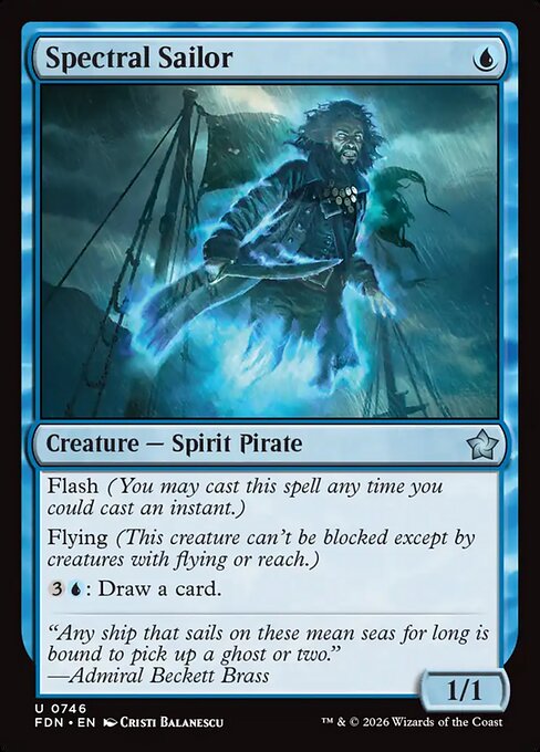 MTG Spectral Sailor FDN 746 Welcome Deck Nonfoil