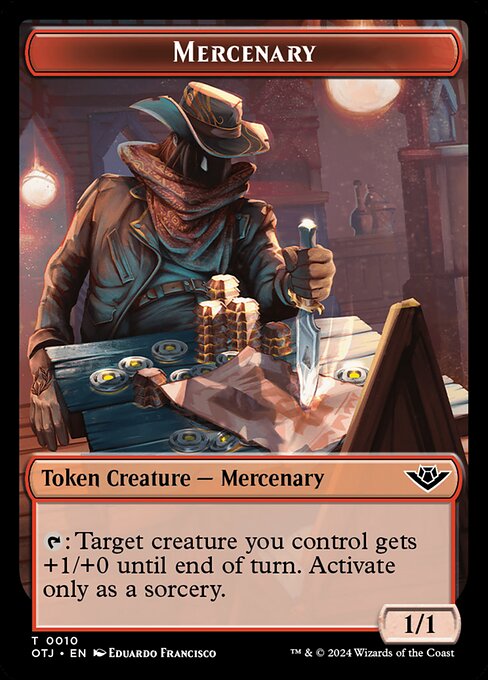 MTG Mercenary Token OTJ 010 Token Foil