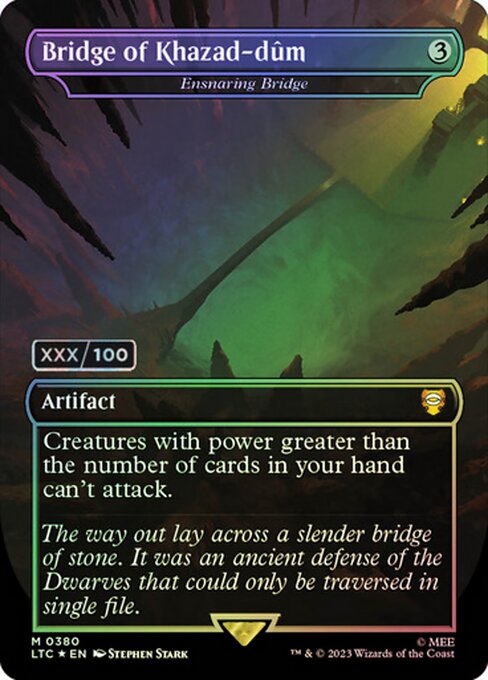 MTG Ensnaring Bridge LTC 380z Showcase Ring Foil