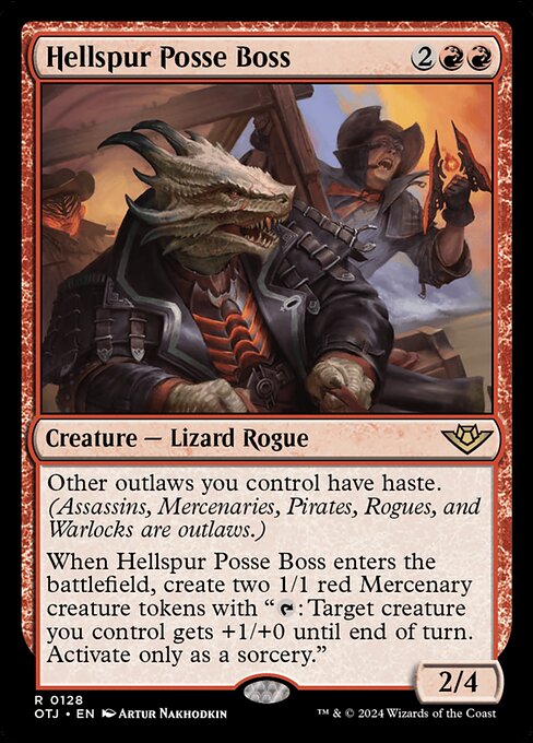 MTG Hellspur Posse Boss OTJ 128 Regular Foil