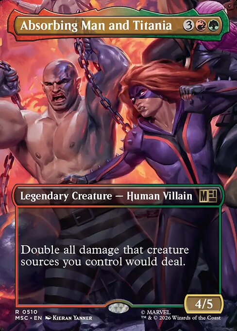 MTG Absorbing Man and Titania MSC 510 Borderless Nonfoil