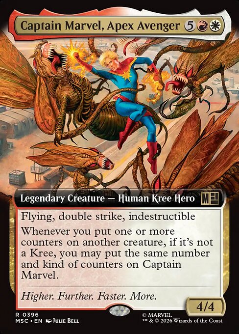 MTG Captain Marvel, Apex Avenger MSC 396 Extended Art Nonfoil