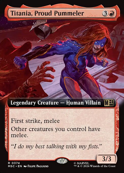 MTG Titania, Proud Pummeler MSC 374 Extended Art Nonfoil