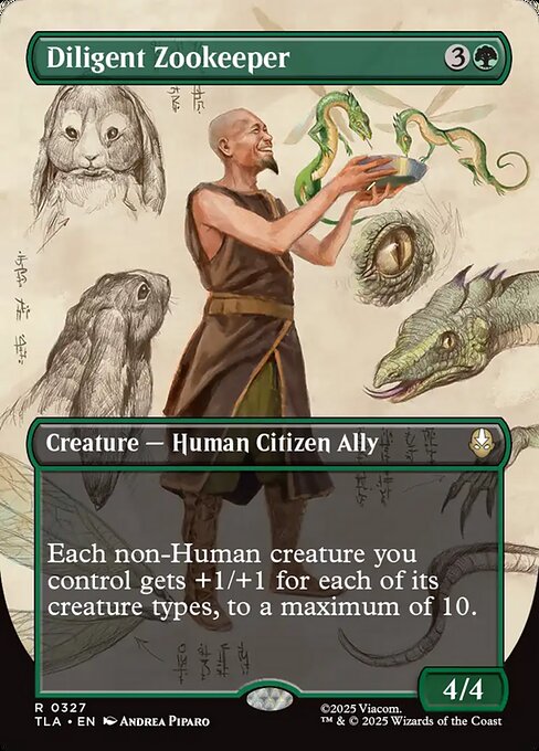 MTG Diligent Zookeeper TLA 327 Borderless Field Notes Nonfoil
