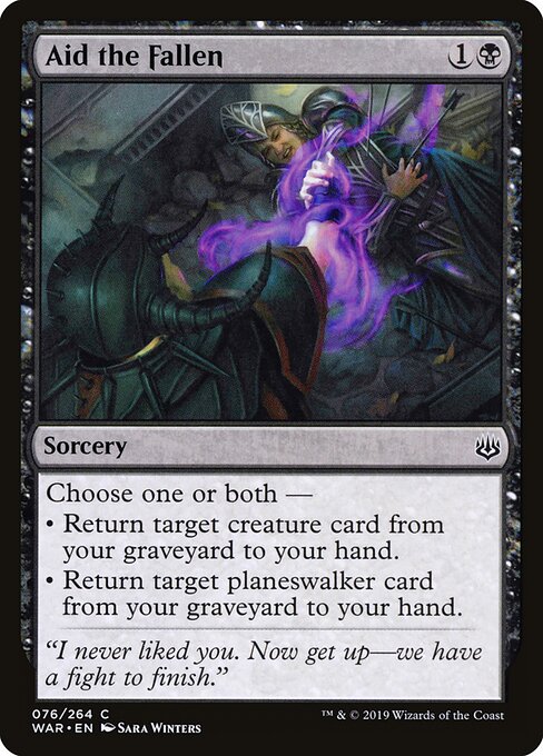 MTG Aid the Fallen WAR 076 Standard Nonfoil front