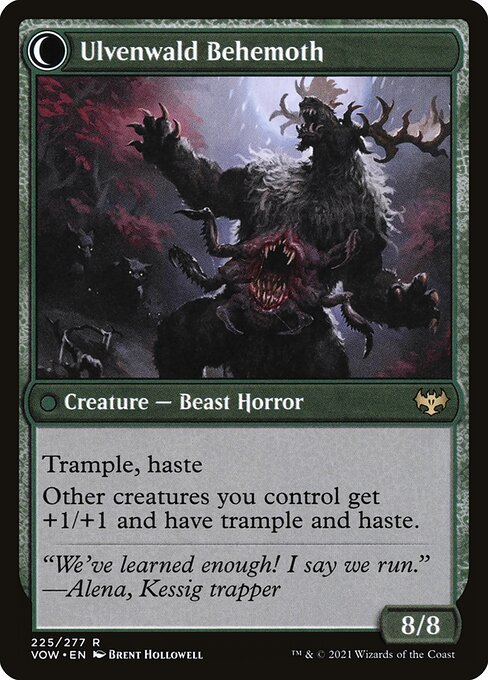 MTG Ulvenwald Oddity // Ulvenwald Behemoth VOW 225 Standard Foil reverse