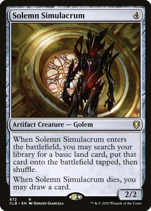 MTG Solemn Simulacrum CLB 872 Commander Deck Nonfoil