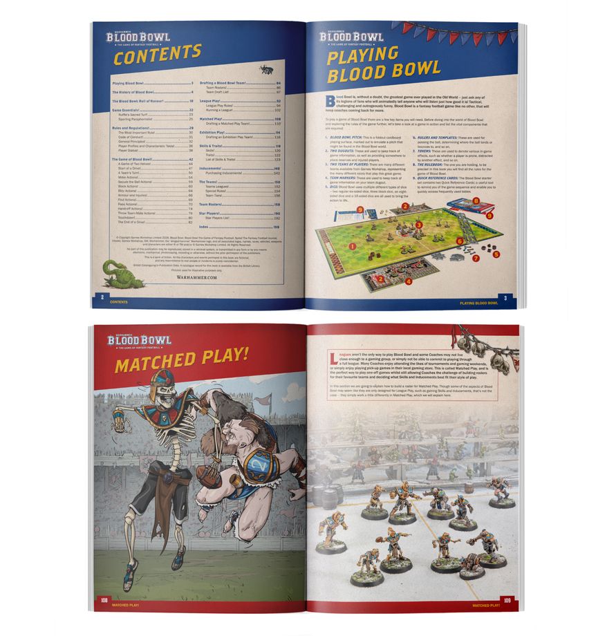 Blood Bowl: Third Season Edition rule book contents