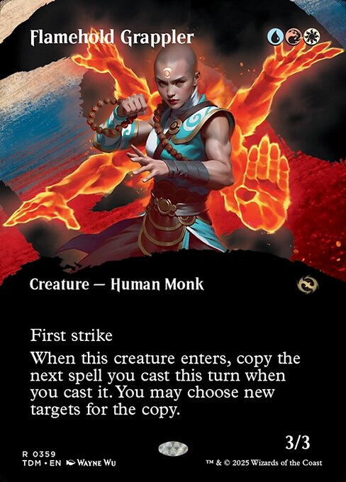 MTG Flamehold Grappler TDM 359 Borderless Clan Nonfoil