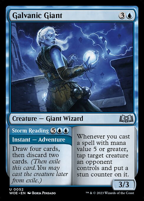 MTG Galvanic Giant // Storm Reading WOE 052 Regular Foil