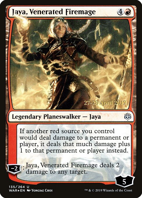 MTG Jaya, Venerated Firemage PWAR 135S Prerelease Promo Foil front
