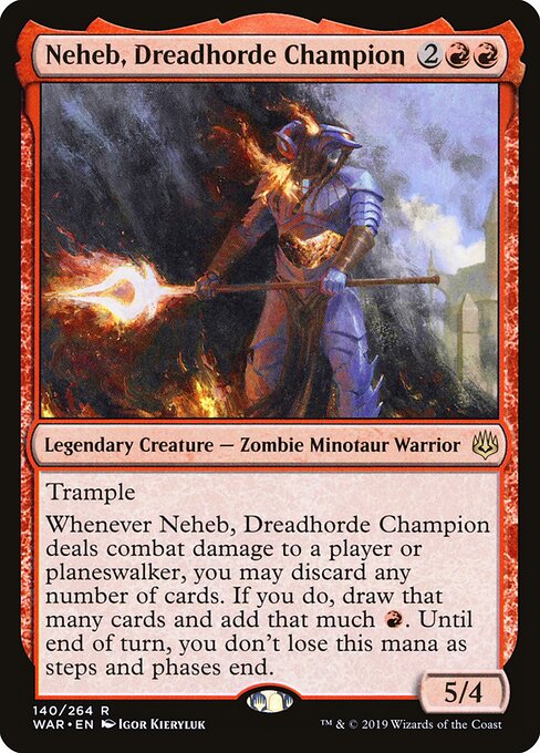 MTG Neheb, Dreadhorde Champion WAR 140 Standard Foil front