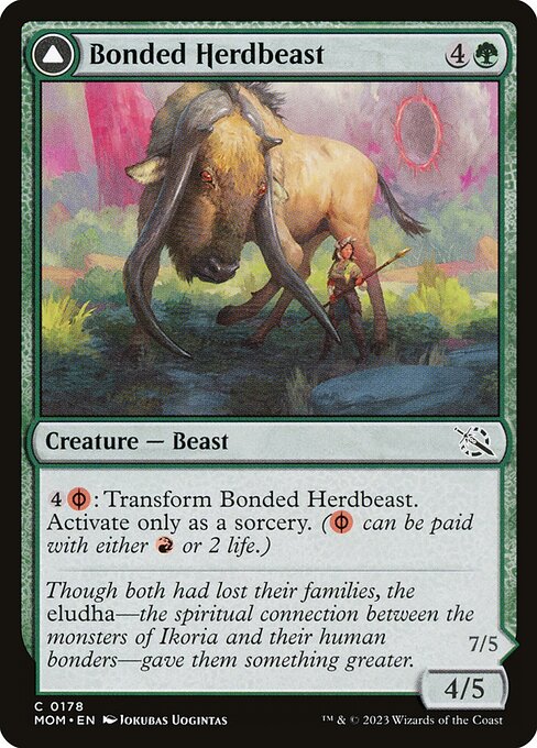 MTG Bonded Herdbeast // Plated Kilnbeast MOM 178 Regular Nonfoil
