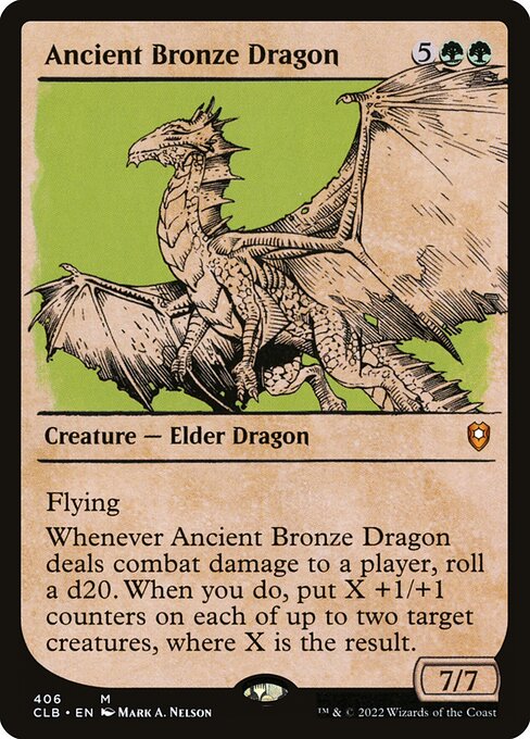 MTG Ancient Bronze Dragon CLB 406 Showcase Rulebook Nonfoil