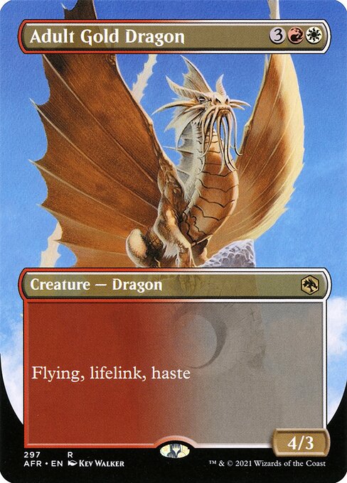 MTG Adult Gold Dragon AFR 297 Borderless Foil