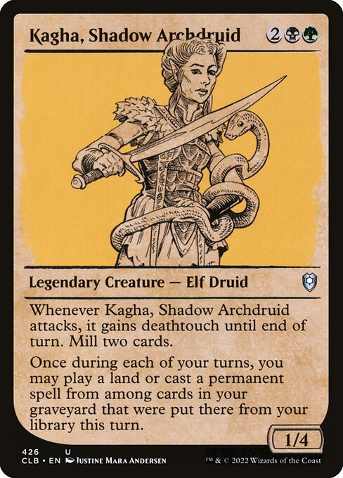 MTG Kagha, Shadow Archdruid CLB 426 Showcase Rulebook Nonfoil