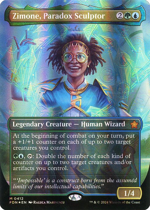 MTG Zimone, Paradox Sculptor FDN 412 Borderless Mana Foil