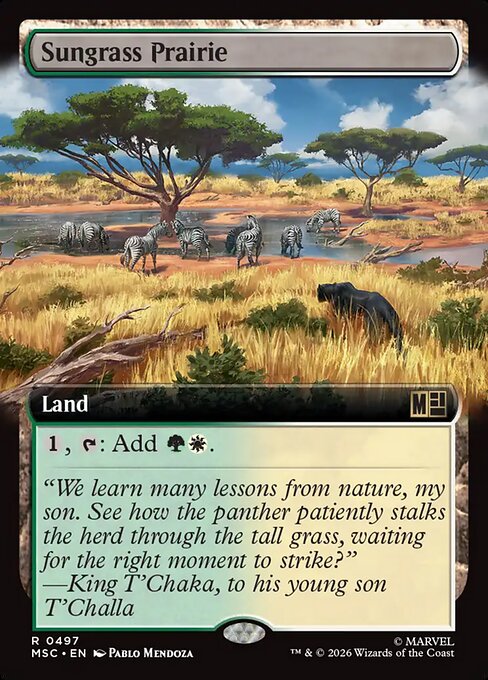 MTG Sungrass Prairie MSC 497 Extended Art Nonfoil