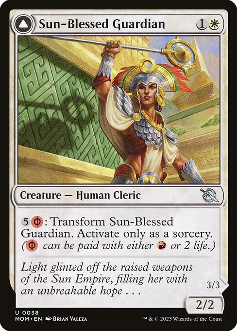 MTG Sun-Blessed Guardian // Furnace-Blessed Conqueror MOM 038 Regular Foil