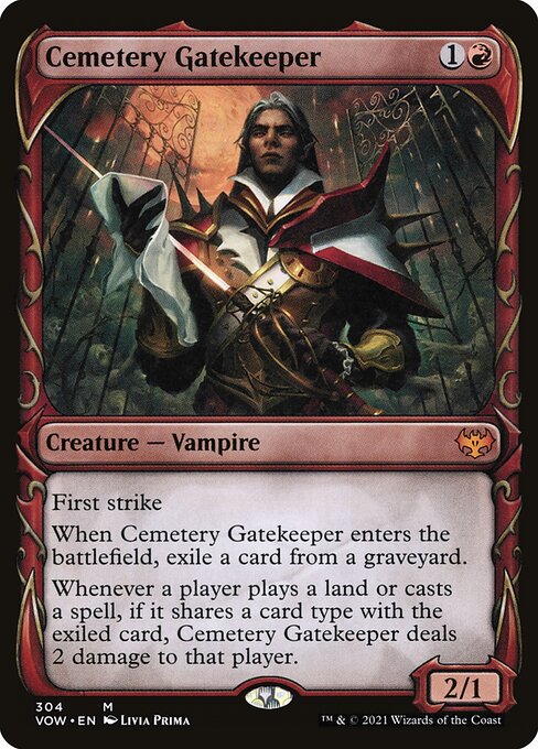 MTG Cemetery Gatekeeper VOW 304 Showcase Fang Nonfoil front