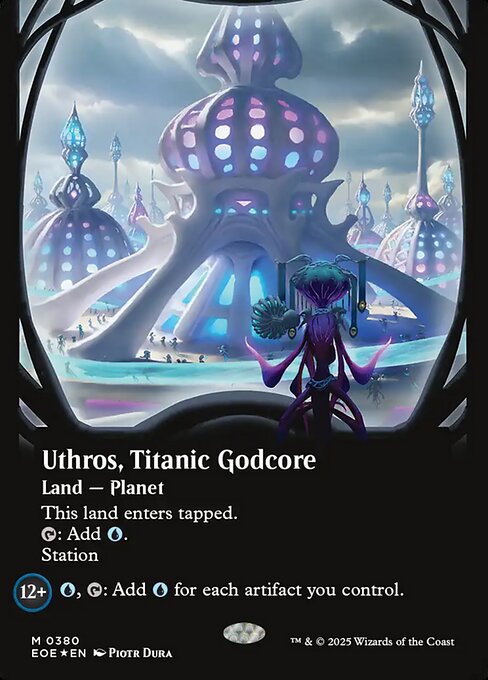 MTG Uthros, Titanic Godcore EOE 380 Borderless Viewport Galaxy Foil