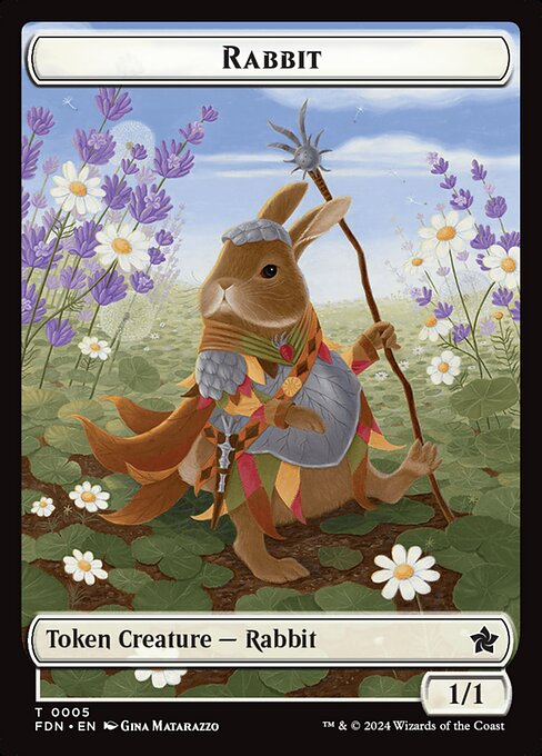 MTG Rabbit Token FDN 005 Token Nonfoil