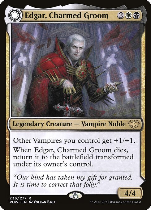 MTG Edgar, Charmed Groom // Edgar Markov's Coffin VOW 236 Standard Nonfoil front
