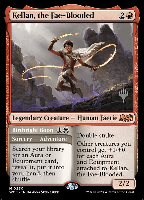 MTG Kellan, the Fae-Blooded // Birthright Boon PWOE 230p Promo Pack Foil