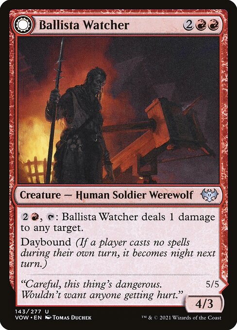 MTG Ballista Watcher // Ballista Wielder VOW 143 Standard Foil front