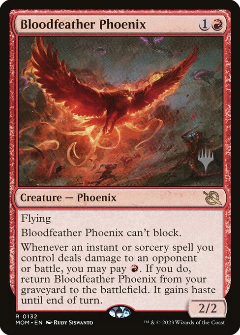 MTG Bloodfeather Phoenix PMOM 132p Promo Pack Foil