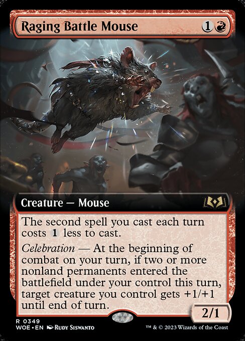 MTG Raging Battle Mouse WOE 349 Extended Art Nonfoil