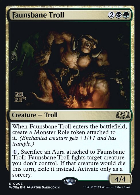 MTG Faunsbane Troll PWOE 203s Prerelease Foil