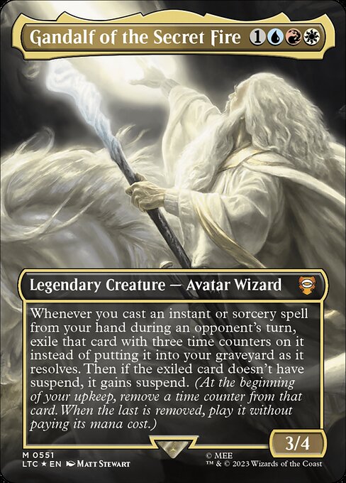 MTG Gandalf of the Secret Fire LTC 551 Showcase Ring Surge Foil