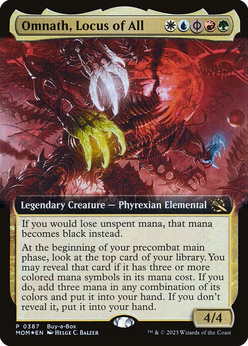 MTG Omnath, Locus of All MOM 387 Extended Art Buy a Box Foil